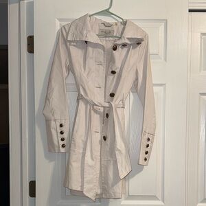 Women's White Vintage Trench Coat